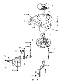 Fh430v-As22 Cooling-Equipment Diagram and Parts List for G1548 55AE232S750-WAM Cub Cadet Lawn Mower